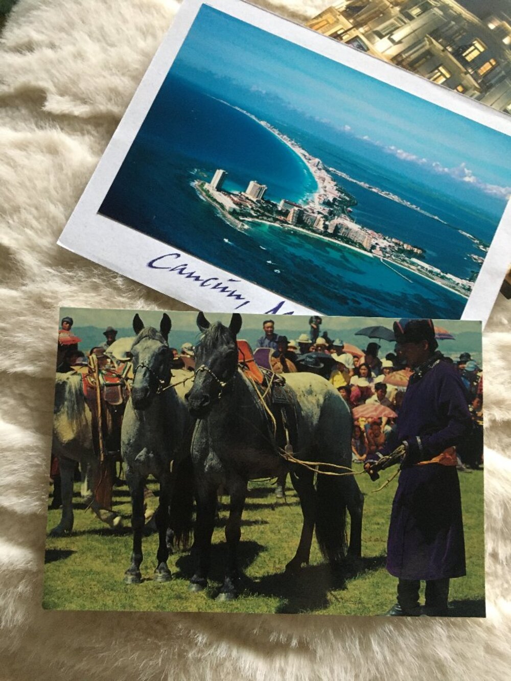 Vintage World Travel Postcard Lot Three Cards Mexico Russia Greece